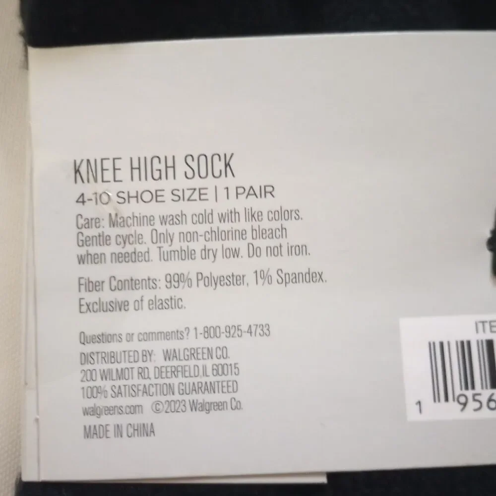 NWT West Loop Thick Knee High Black Socks sz 4-10 Womens Soft Comfort